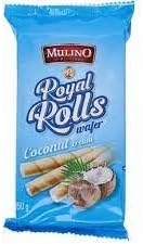 Mulino Royal Rolls Wafer Coconut Cream Pack de 16 | Galletas Wafer Cruientes con Crema de Coco | Snack Dulce, Galletas Rellenas para Café y Meriendas|B0H1QNDHKZ