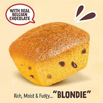 Mr. Brownie Blondies con Chocolate Belga – Pack de 12 (8 Blondies por Paquete) – Bizcochitos Suaves y Jugosos con Trozos de Chocolate – Snack Dulce Sin Frutos Secos, Ideal para Meriendas y Compartir|B0GTRRK7YK