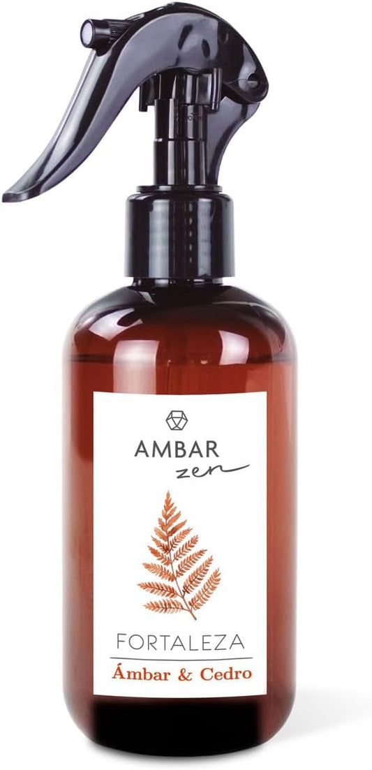 Pack de Aromatización Ámbar y Cedro - Spray 225ml x2,Esencia Humidificador 50ml y Mikado 40ml | Fragancia Cardamomo para el Hogar Aromaterapia