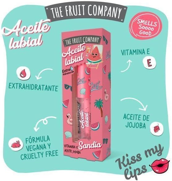 The Fruit Company Pack de 4 – Aceite labial aroma sandia, Hidratación Intensa y Aroma Frutal Fórmula Extra Hidratante Ac – imagen 2