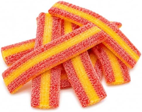 Dulceplus Regaliz Cinta Pica España 200 Uds – Cintas de Regaliz Ácidas Rojas y Amarillas con Azúcar, Golosinas Pica para Fiestas, Cumpleaños y Candy Bar en Tarro de Plástico|B0H5TMVT7T