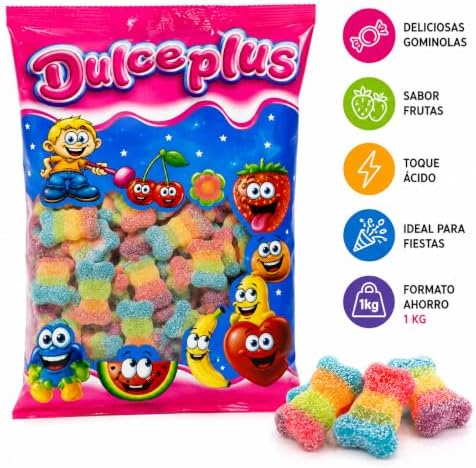 Ositos Arcoíris Pica 1 Kg – Gominolas Ácidas Multicolor con Azúcar, Chuches Blandas Sabor Frutas para Fiestas, Cumpleaños y Mesas Dulces|B0H5R6NWL3