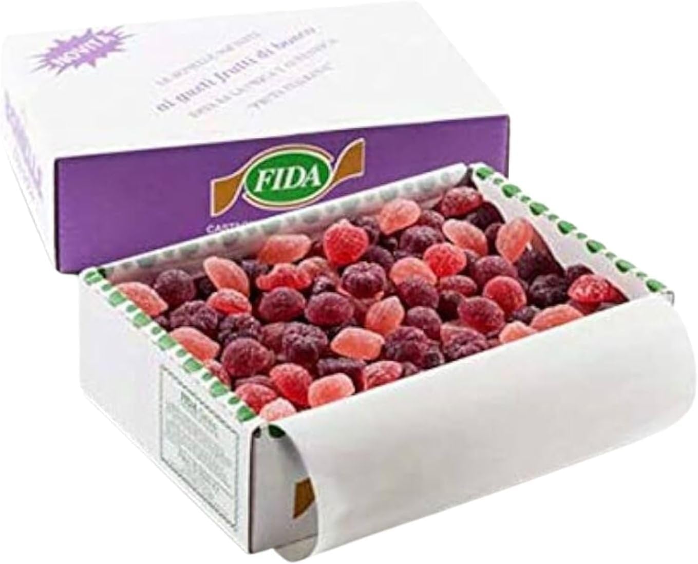 Fida Frutta Italiana Gominolas Frutas del Bosque 3 kg | Azucaradas, Sabores Frutales Surtidos, Caja Ahorro, Para Fiestas y Hostelería