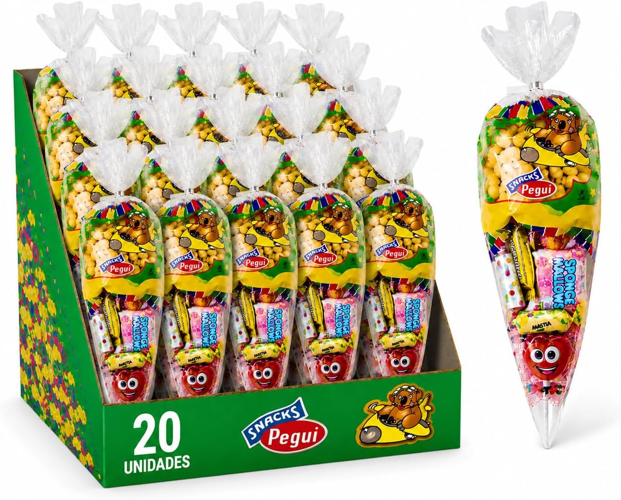 Conos chuches cumpleaños surtidos pack piñatas fiestas infantiles Golominas