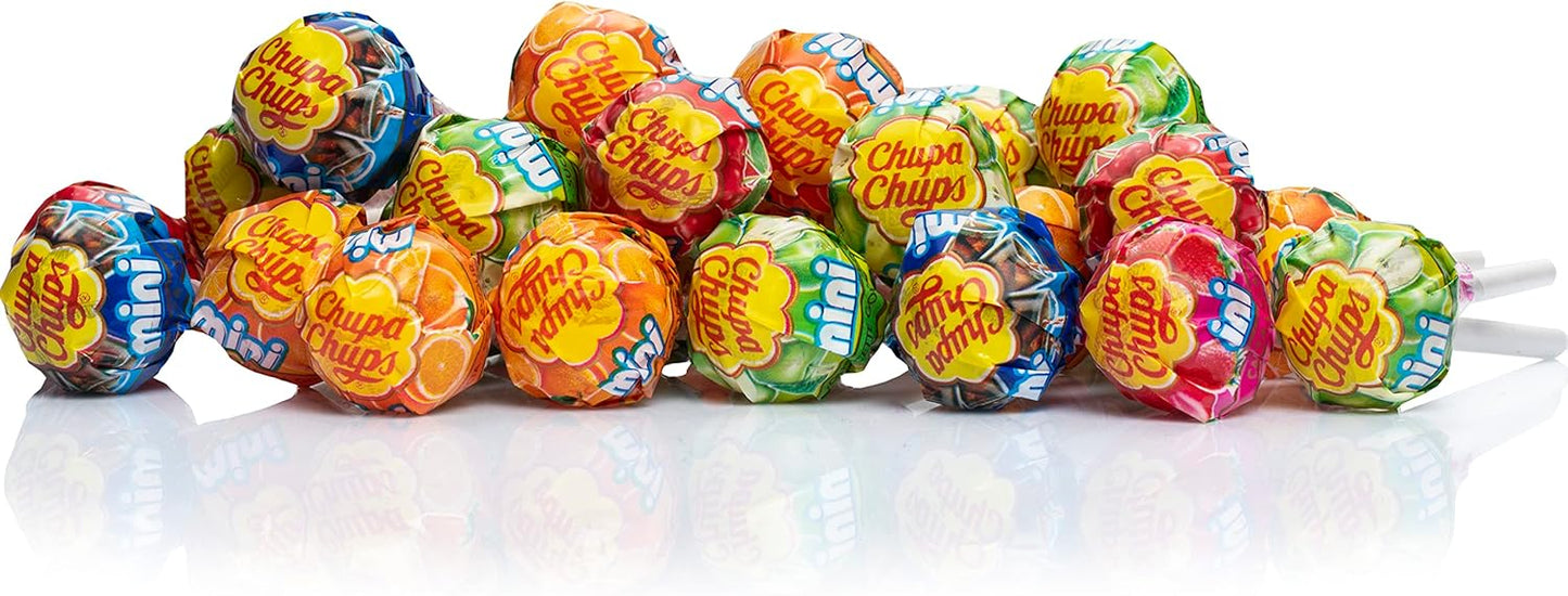 Chupa Chups Mini, Caramelo con Palo de Sabores Variados, 20 x 6 g