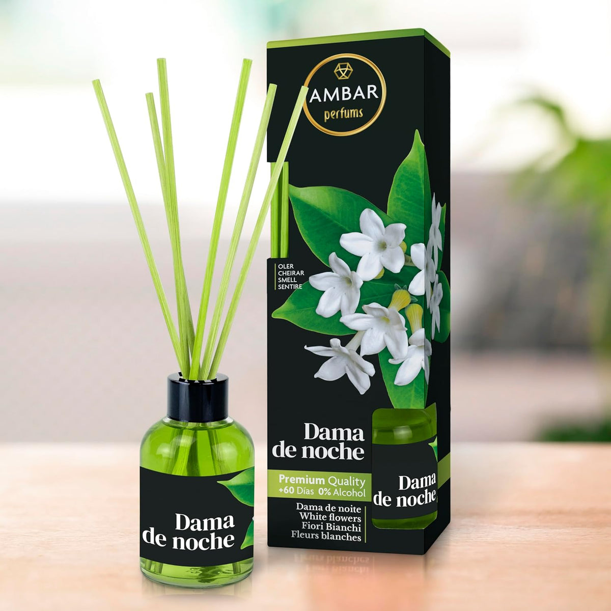 Ambar Perfums Ambientador Mikado Dama de Noche. Ambientador de Varillas 0% Alcohol, +60 días duración. (Pack 3 uds. x 45 – imagen 3