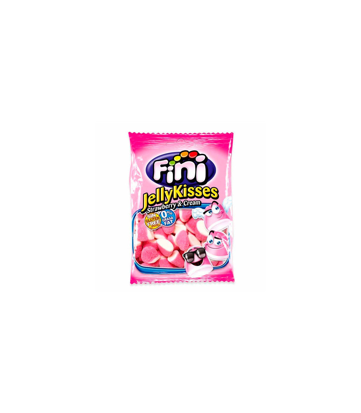 Fini Besos Fresa Azúcar caja 12 bolsas de 90 g