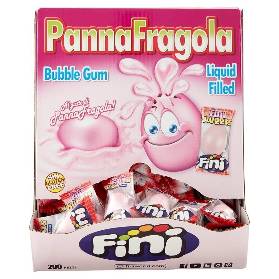 Chicle Panna Fragola Fini fresa nata 200 unidades granel Golominas