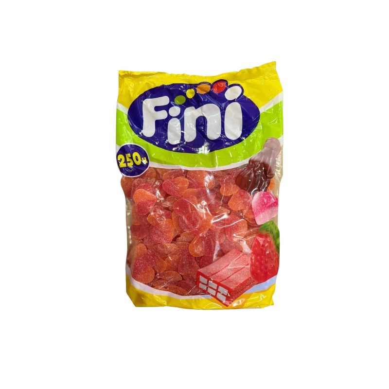 Fini Corazones de Melocotón 250 Unidades | Gominolas Blandas con Forma de Corazón y Sabor Melocotón | Chuches para Fiestas y Candy Bar