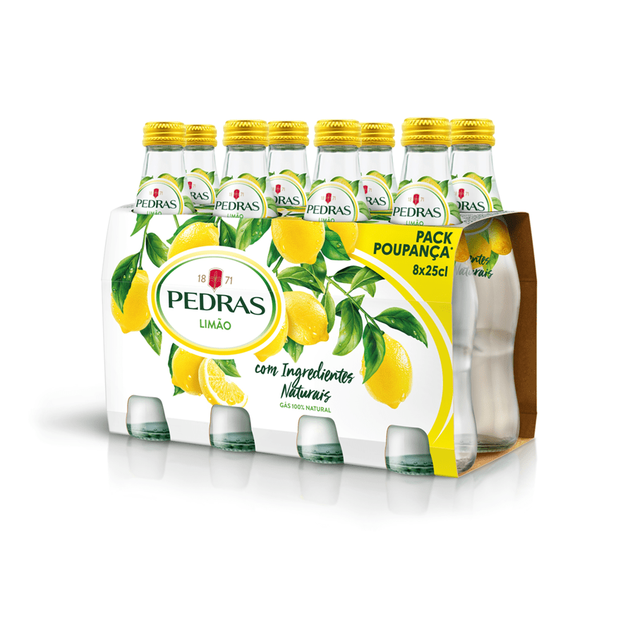 Agua de Pedras con limón caja 24x25cl sin azúcar Golominas