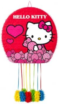 Piñata Hello Kitty 43 cm con Cuerdas para Tirar | Decoración para Cumpleaños Infantiles y Fiestas Temáticas | Piñata para Chuches, Regalos y Sorpresas | 1 Unidad|B0H5BYDDRY