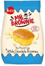 Mr. Brownie Blondies de Chocolate Blanco Belga – Pack de 12 Bolsas (8 Blondies por Bolsa) – Bizcochitos Suaves y Jugosos con Pepitas de Chocolate Blanco – Snack Dulce Envasado, Ideal para Meriendas|B0GTRWX15T