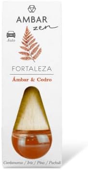 Ambientador de Coche Ámbar Zen - Fortaleza (Ámbar & Cedro) | Pack de 4 Unidades