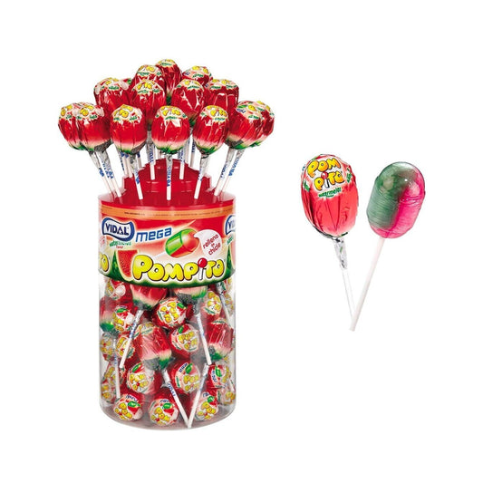 Mega Pompito fresa tarro 1,1kg Vidal gominolas fresa granel Golominas
