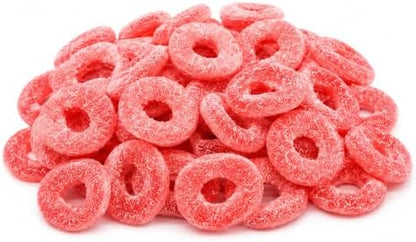 Dulceplus Aros Fresa Pica 1 Kg – Gominolas Sabor Fresa con Azúcar Ácido, Chuches Blandas en Forma de Aro, Golosinas para Mesas Dulces, Cumpleaños, Fiestas, Eventos y Celebraciones|B0H5TCX59Y