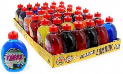 Zumrok GO! Cantimploras de Bebida Sabor Frutal – Pack Expositor de 36 Unidades, Bebidas Infantiles en Botella Reutilizable, Sabores Surtidos, Ideal para Cumpleaños, Fiestas, Piñatas y Regalos|B0H63LCWS4