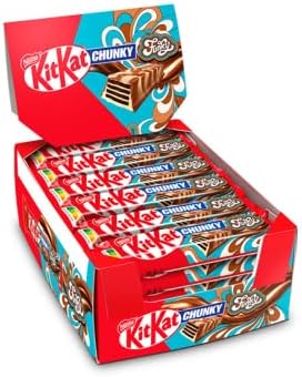 Barritas de Chocolate con Galleta KitKat Chunky Funky | Chocolate con Leche y Relleno Crujiente | Snack Dulce para Meriendas y Pausas | Pack de 24 Unidades de 40 g