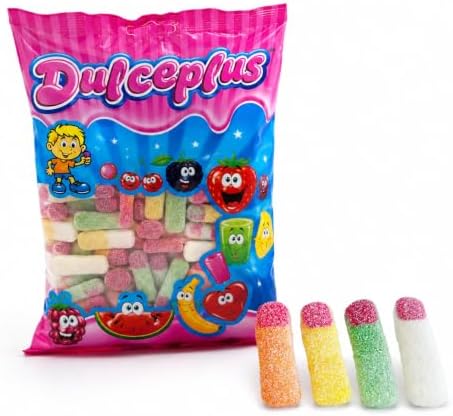 Dulceplus Dedos Pica 1 Kg – Gominolas Ácidas Sabor Frutas Surtidas, Chuches Blandas Multicolor Recubiertas de Azúcar, Golosinas para Mesas Dulces, Fiestas, Eventos y Celebraciones|B0H5TBVSD9