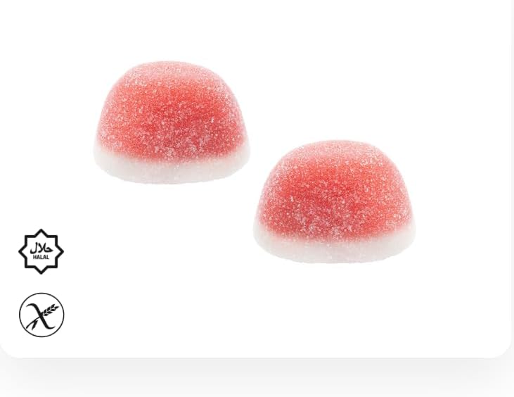 Dulceplus Besos de Fresa 1 kg – Gominolas Rojas y Blancas con Azúcar – Golosinas Blandas Sin Gluten y Halal para Cumpleaños, Fiestas y Candy Bar