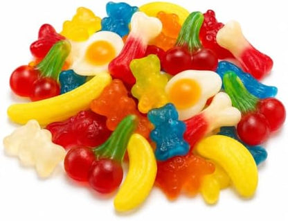 Dulceplus Mix Fiesta Brillo – Surtido de Golosinas Blandas con Formas Variadas, Chuches de Frutas, Ositos, Cerezas, Plátanos y Huevos para Fiestas, Cumpleaños y Candy Bar|B0H5THN5QS
