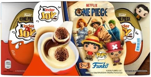 Kinder Joy One Piece – 4 Packs de 3 Huevos Sorpresa, 12 Unidades