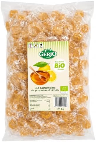 Gerio Caramelos de Propóleo y Limón Bio 1 kg – Caramelos Orgánicos con Ingredientes Naturales, Envueltos Individualmente, Sabor Limón, Ideales para la Garganta y el Bienestar Diario|B0H5WZP9DJ