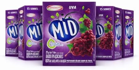 MID bebida en polvo uva pack 5 cajas 15 sobres refresco Golominas