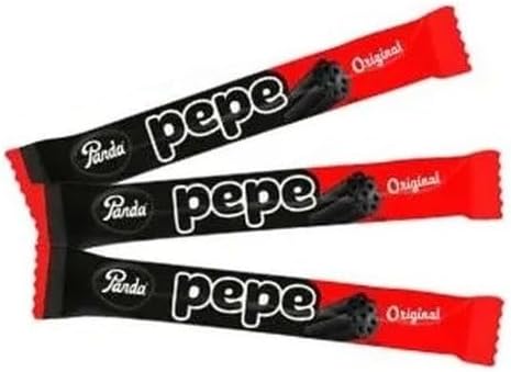 Panda Pepe Original Regaliz Negro 40 Unidades x 32 g – Caja Expositora de Barras de Regaliz Dulce