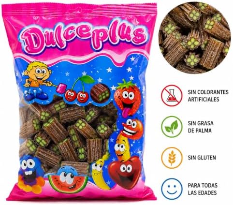Dulceplus Ladrillos Cola Pica 1 Kg – Gominolas Ácidas Rellenas Sabor Cola, Chuches de Azúcar Tipo Brick, Golosinas para Fiestas, Candy Bar y Cumpleaños|B0H5QSK7D2