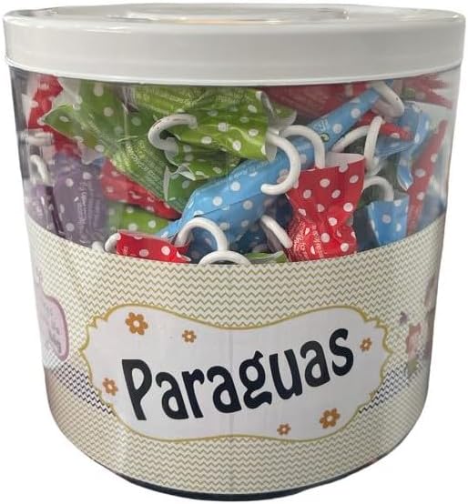 Paraguas de Chocolate con Leche – Pack de 100 Unidades en Tarro de Plástico