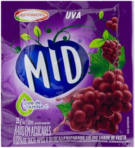 AJINOMOTO MID Uva Bebida en Polvo 15 Sobres pack de 5 cajas total 75 sobres– Refresco de Uva Instantáneo, Bajo en Azúcar, Fuente de Vitamina C, Preparado para 1L, Sabor Intenso y Refrescante|B0GXL5ZFH3