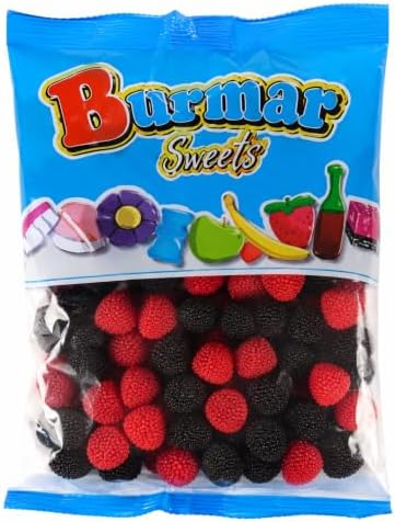 Burmar Moras Rojas y Negras 1 kg – Surtido de Gominolas con Forma de Mora y Sabores Frutales, Chuches Blandas Sin Gluten y Sin Lactosa, Ideales para Fiestas, Cumpleaños, Piñatas y Candy Bar|B0H6324HXQ