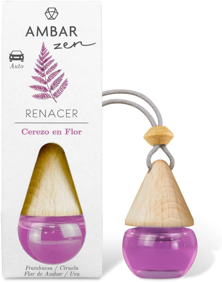 Ambientador de Coche Ámbar Zen - Cerezo en Flor  Pack de 4 Unidades