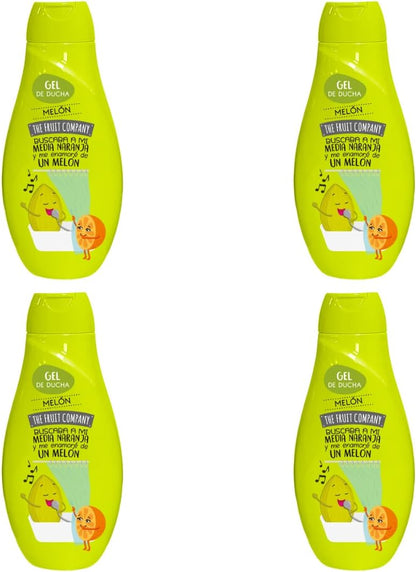 Gel de Ducha Melón Pack 4 x 600 ml – The Fruit Company | Aroma Frutal Tropical, Fresco y Dulce, Uso Diario, Testado Dermatológicamente