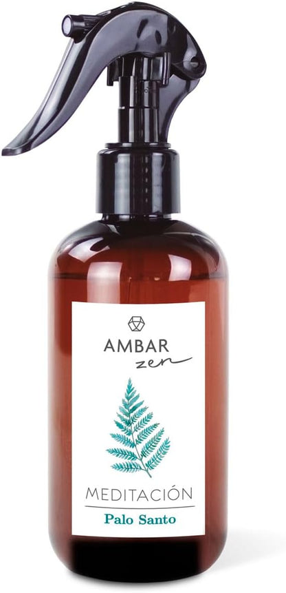 Palo Santo Aromatization Pack - Spray 225ml x2, Humidifier Essence 50ml and Mikado 40ml | Fragrance musk of Amber Perfums for Home