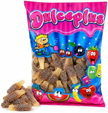Botellas Cola Pica Dulceplus 1 Kg – Gominolas Sabor Cola con Azúcar Ácido, Chuches Blandas en Forma de Botella, Golosinas para Mesas Dulces, Fiestas, Eventos y Cumpleaños.|B0H5R1DQ2D