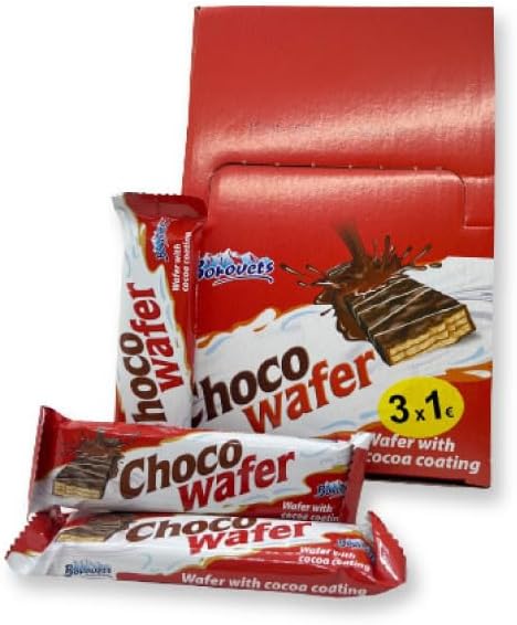CHOCO WAFER 24 barritas de chocolate de 70grs - Deliciosas barritas de wafer de chocolate, ideal