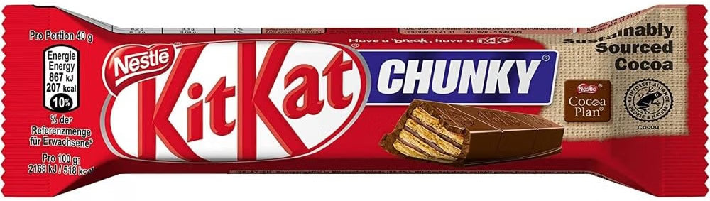KitKat Chunky 48 g – Caja Expositora 24 Unidades – Barrita de Chocolate