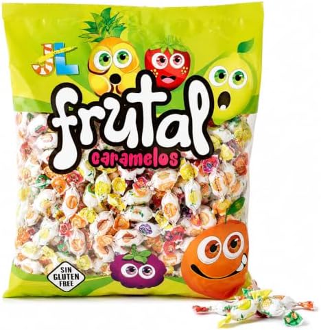Frital Caramelos Surtidos de Frutas 3L – Bolsa de Caramelos Individuales Sin Gluten | Sabores Variados de Naranja, Limón, Fresa, Piña y Uva | Ideal para Oficina, Hostelería, Fiestas y Celebraciones|B0H6BCQHVH