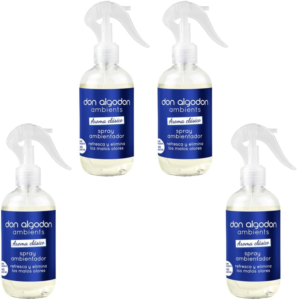 Don Algodón Ambients Spray Ambientador Aroma Clásico 250ml – Pack de 4 Unidades