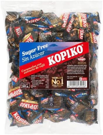 Kopiko Sugar Free 500 g – Caramelos de Café Sin Azúcar con Extracto de Café Real, Caramelos Duros Envueltos Individualmente, Snack para Trabajo, Oficina, Viajes y Regalo para Amantes del Café|B0H5WVQ9SJ