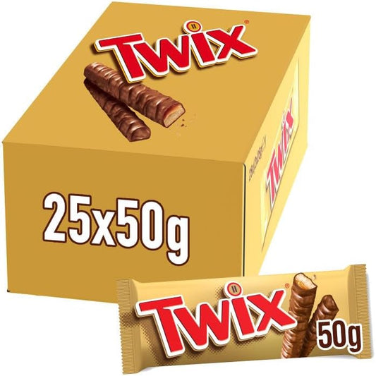Twix chocolatina caramelo galleta chocolate pack 25x50g al por mayor Golominas