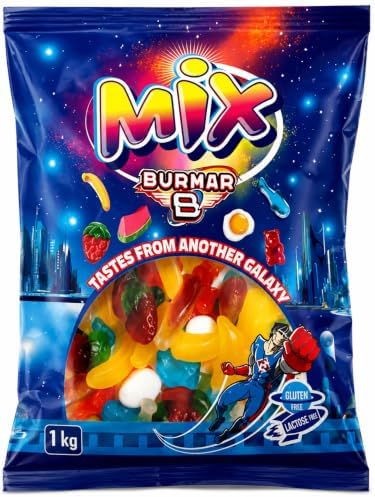 Burmar Mini Mix Brillo 1 kg – Surtido de Mini Chuches Brillantes con Formas Variadas y Sabores Frutales, Gominolas Blandas Sin Gluten y Sin Lactosa, Ideal para Fiestas, Cumpleaños, Piñatas y Candy Bar|B0H636K1YP