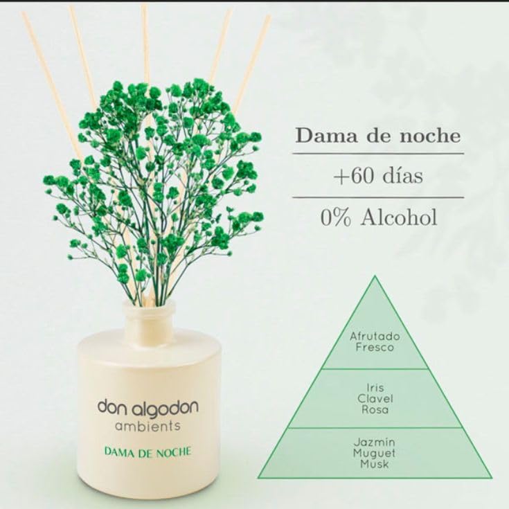Don Algodon Ambients Ambientador Mikado dama noche. Difusor de varillas, +60 días duración.
