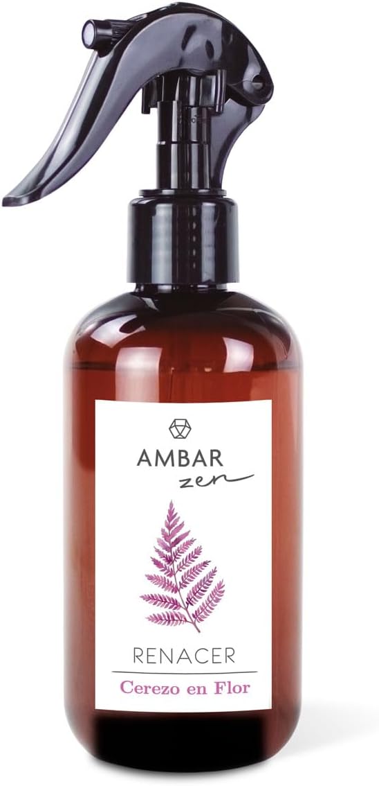 Pack de Aromatización Cerezo en flor Frambuesa, Ciruela, Flor de Azahar y Uva- Spray 225ml,Esencia Humidificador 50ml y Mikado 40ml +vela aromatica Fragancia para el Hogar Aromaterapia