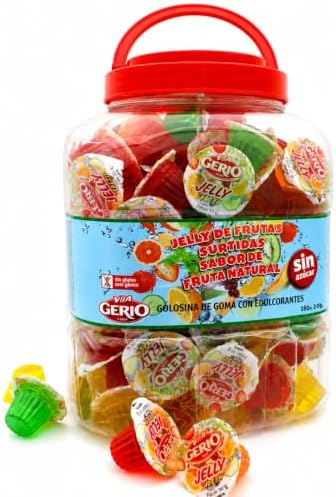 Gerio Jelly Frutas Surtidas Sin Azúcar 160 Vasitos x 20 g – Gelatinas de Sabores Frutales en Porciones Individuales, Sin Gluten, Golosinas para Fiestas, Cumpleaños y Compartir|B0H5WXC1SY