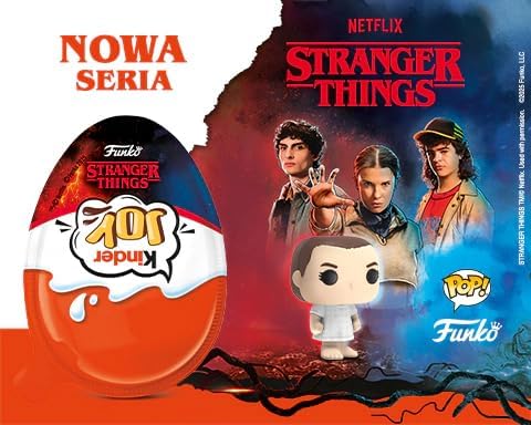 4X Paquete de 3 para Kinder Joy Edición Stranger Things, paquete de 4 con 3 huevos sorpresa cada uno, edición especial de Netflix, 60 g