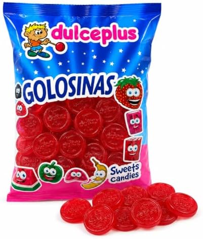 Dulceplus Monedas Rojas de Gominola – Golosinas Blandas con Forma de Moneda, Chuches Rojas Sabor Fresa para Fiestas, Cumpleaños y Candy Bar, Bolsa Familiar|B0H5TGS8SQ