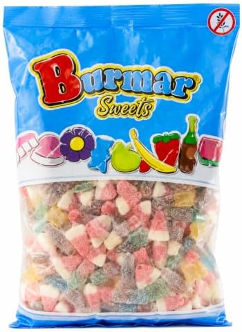 Burmar Mini Mix Ácido 1 kg – Surtido de Mini Chuches Pica con Sabores Frutales, Gominolas Blandas Azucaradas con Formas Variadas, Sin Gluten, Ideal para Fiestas, Cumpleaños, Piñatas y Candy Bar|B0H63VV2FY