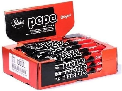 Panda Pepe Original Regaliz Negro 40 Unidades x 32 g – Caja Expositora de Barras de Regaliz Dulce